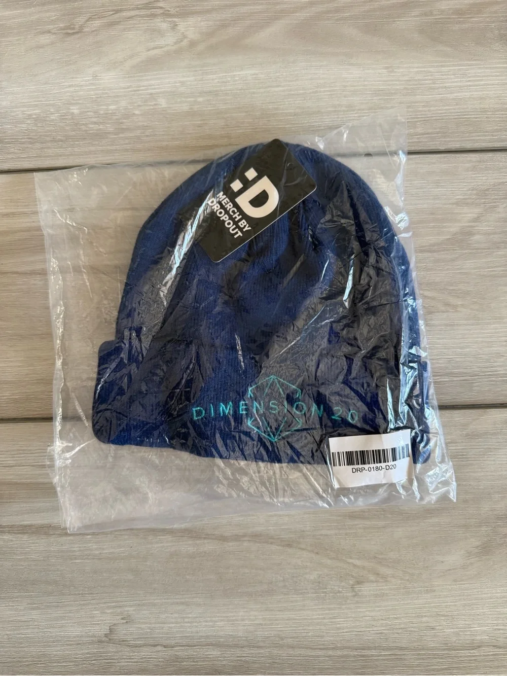Dropout Dimension 20 Logo Beanie Blue OS NWT IN PACKAGE